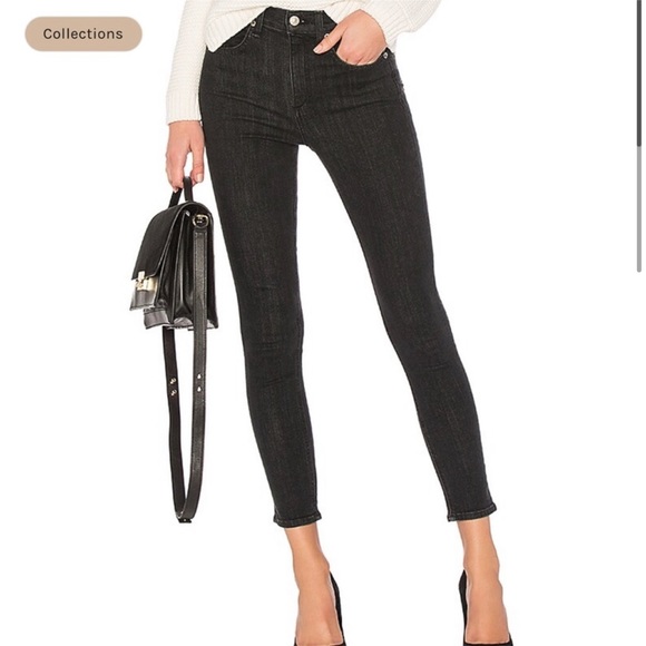 Rag & Bone High Rise Ankle Skinny Jeans in Ariel Black Gray 25 - Picture 3 of 16